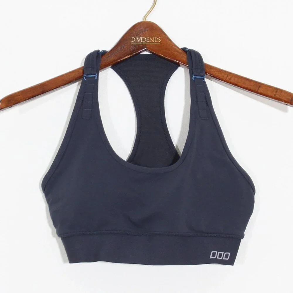 3/$15 Lorna Jane Rest Later Racerback Sports Bra Adjustable Straps Gray Small